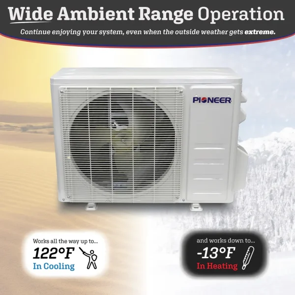 Pioneer® Diamante Pro Series 12,000 BTU 19 SEER2 Ductless Mini-Split Air Conditioner Inverter+ Heat Pump Full Set 115V with 16 Ft. Kit - Image 5